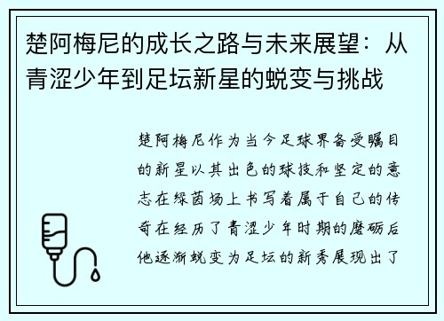 楚阿梅尼的成长之路与未来展望：从青涩少年到足坛新星的蜕变与挑战